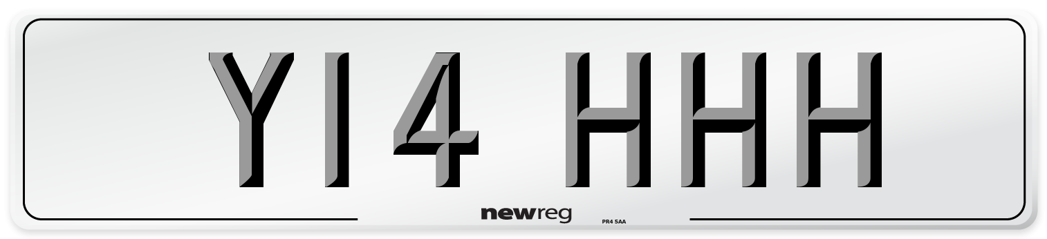 Y14 HHH Number Plate from New Reg